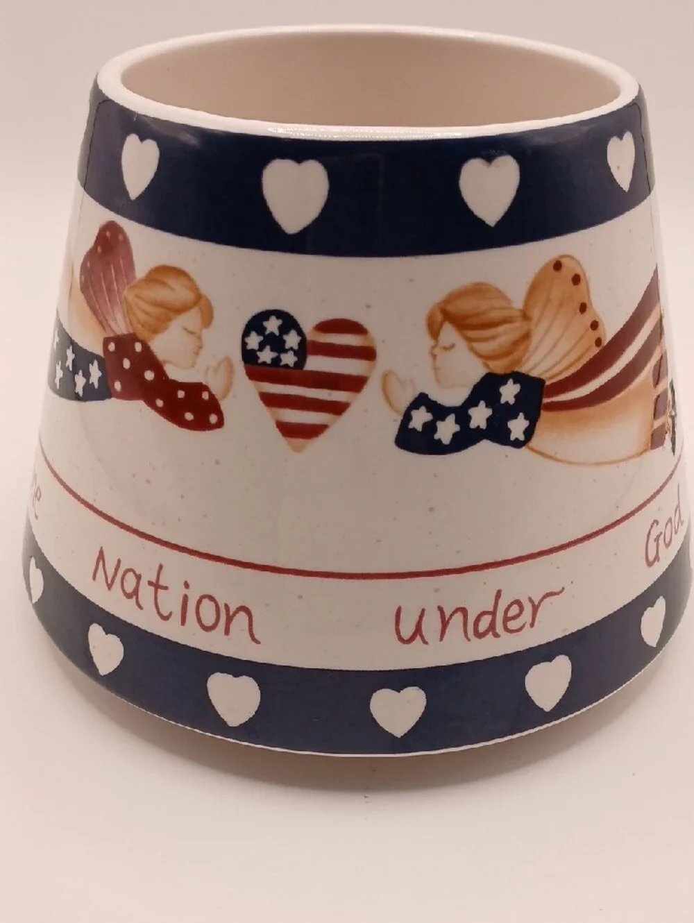 Home Interiors Patriotic Angel Ceramic Candle Shade Topper